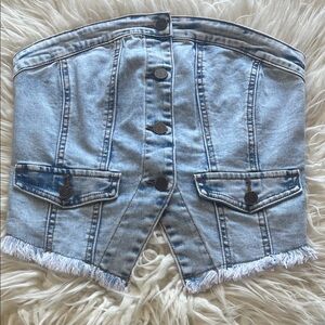 NWT Sterling & Stitch Women’s Denim Blue Women's Crop Top size Medium